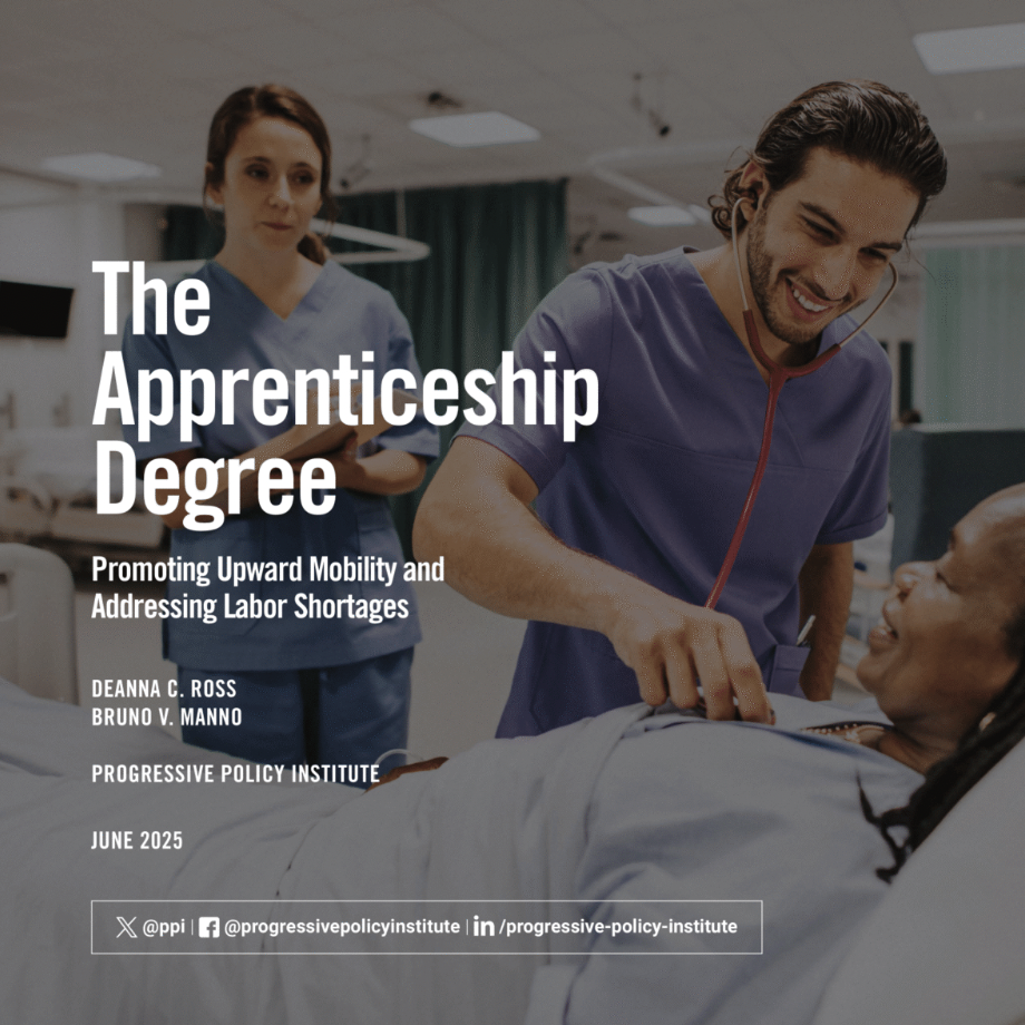Image of report cover, showcasing two apprentices working in a hospital.