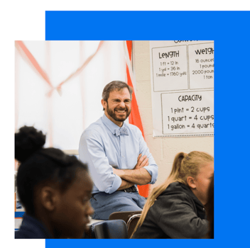 Image of President Ross in a classroom